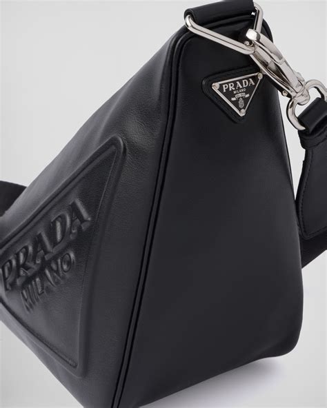 triangular prada bag|Prada triangle leather shoulder bag.